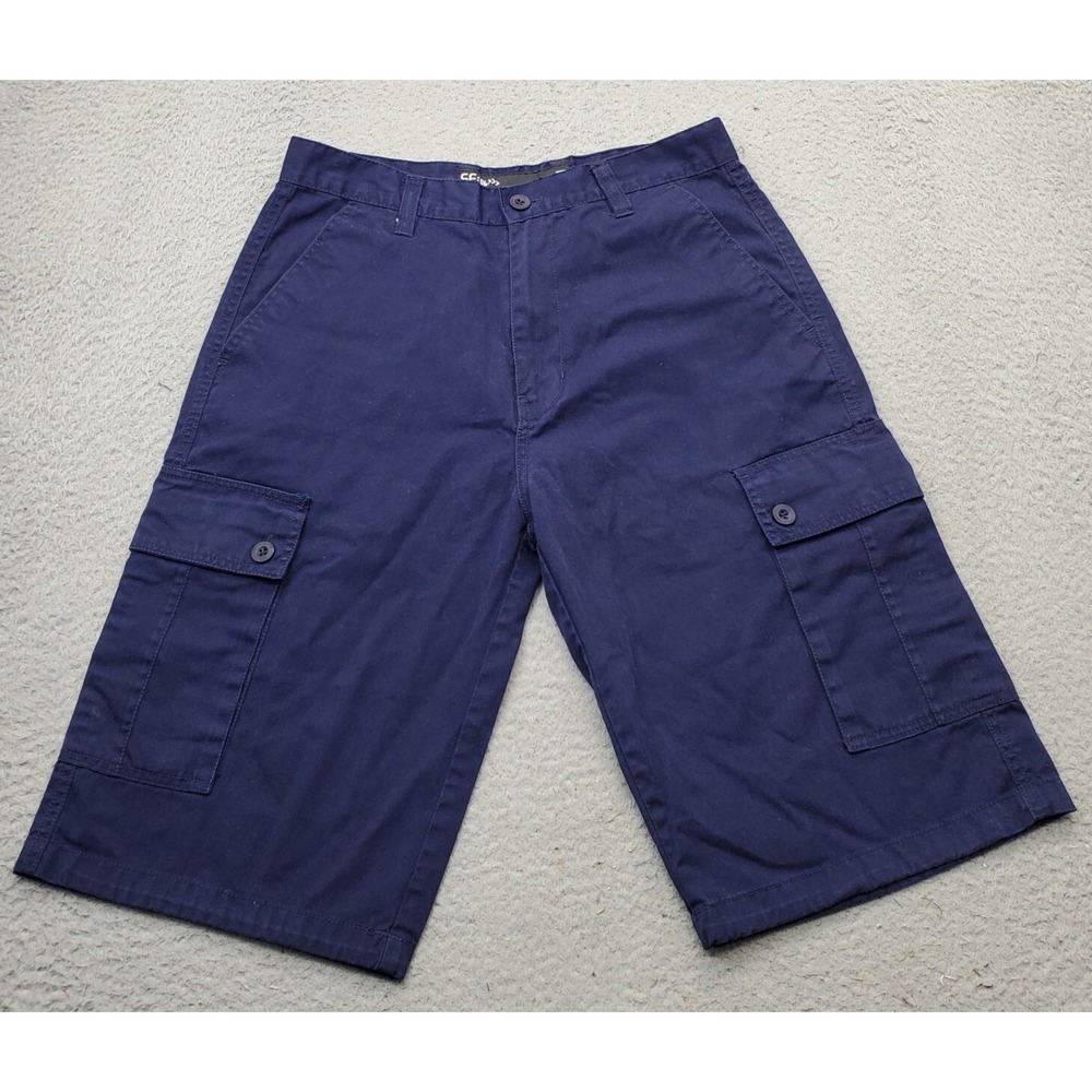 New Nation‎ Cargo Shorts Men's 32 Blue Low Waist Utility Pockets Hiking Outdoor